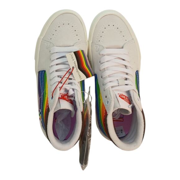 VANS Skate SK8-Hi Pride Women's New w/Tags White Rainbow Sneakers - Size 6 - Picture 5 of 6